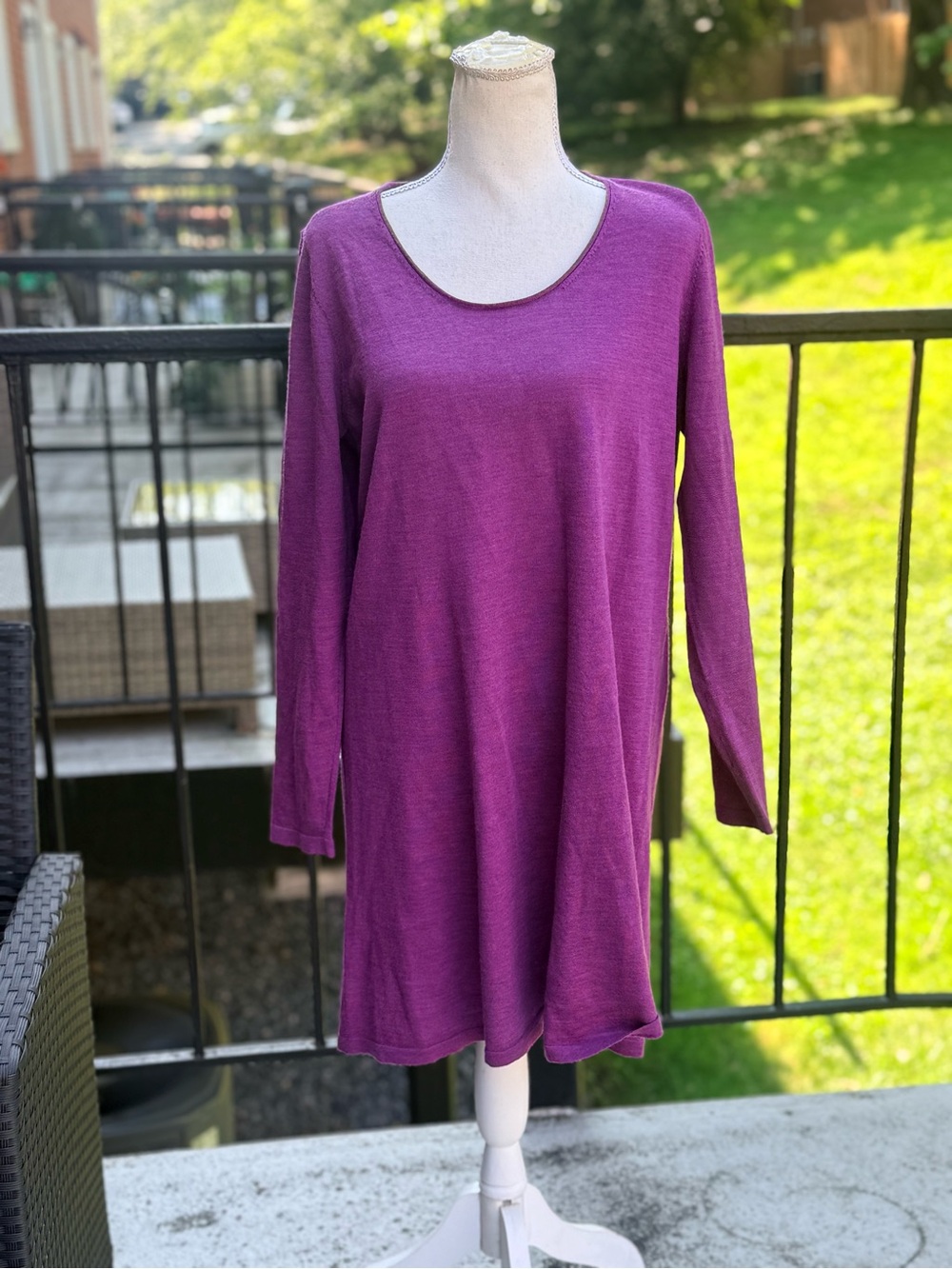 Eileen Fisher long-sleeve merino wool sweater dress / tunic size large